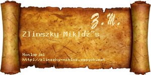 Zlinszky Miklós névjegykártya