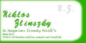 miklos zlinszky business card